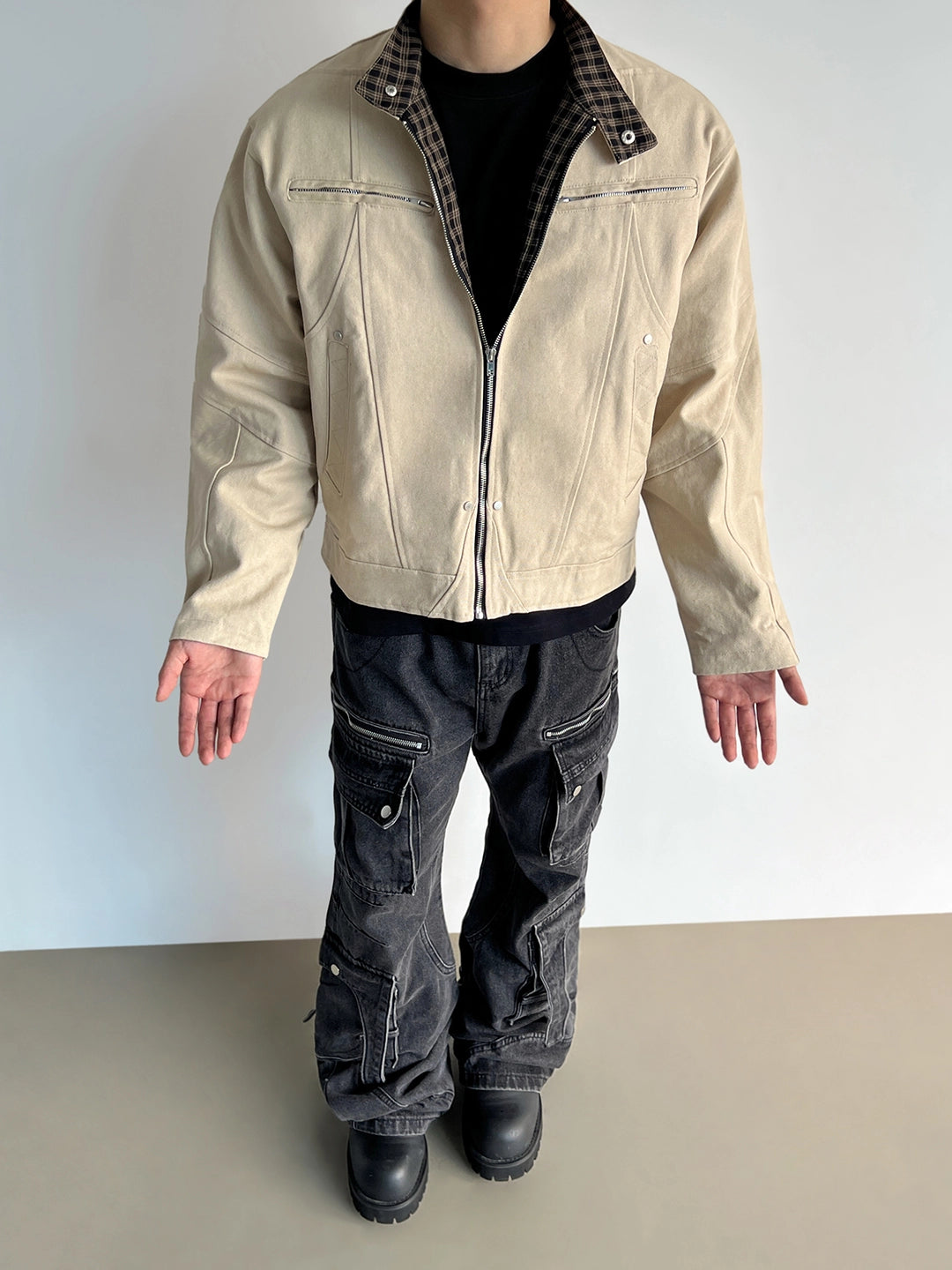 Stand Collar Canvas Jacket