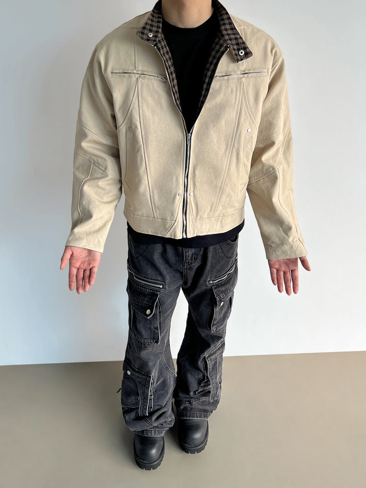 Stand Collar Canvas Jacket