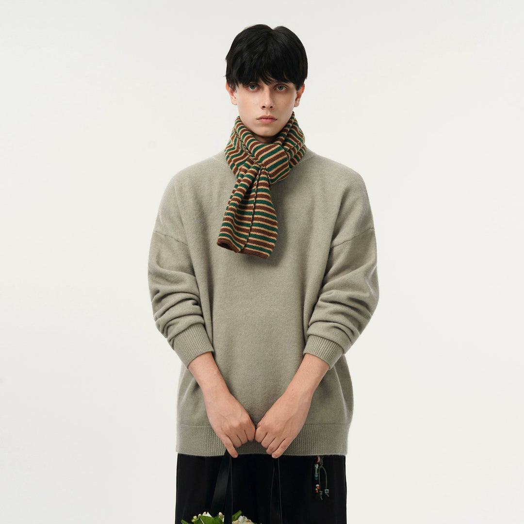 Henley Collar Loose Knit Sweater