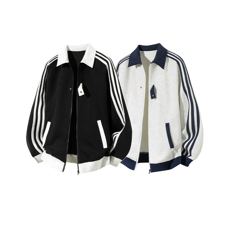 Retro Three-Stripe Ståkrave Jakke