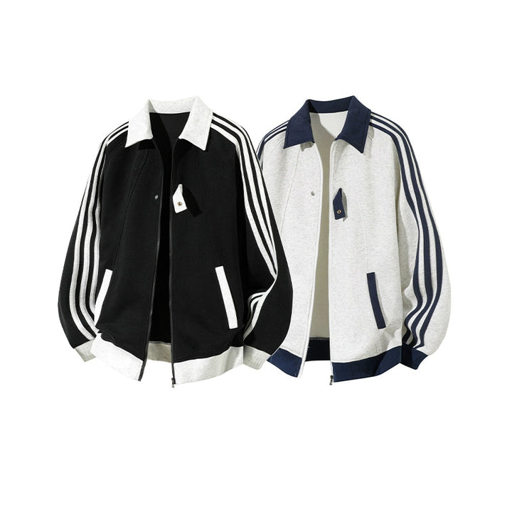 Retro Three-Stripe Ståkrave Jakke