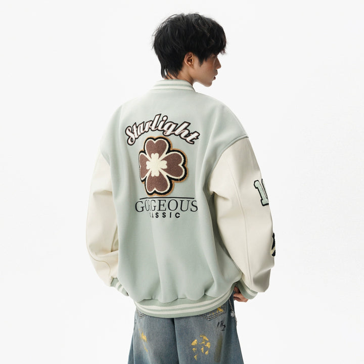 Embroidered Wool Baseball Jacket