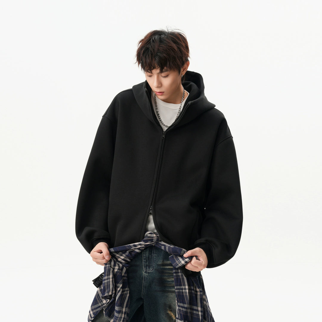 Veste à capuche zippée en molleton lourd