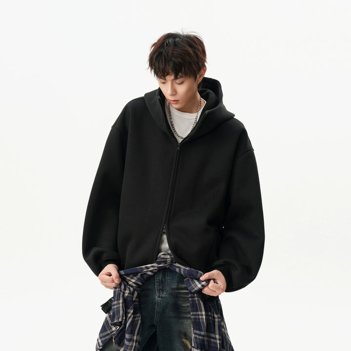 Veste à capuche zippée en molleton lourd