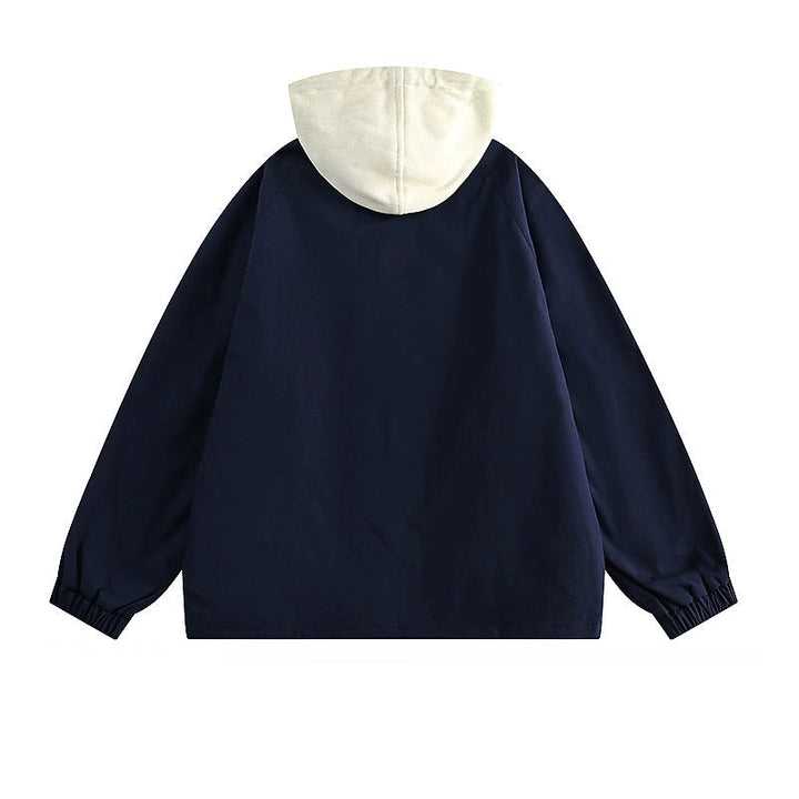 Contrast Splicing Hooded Jacket