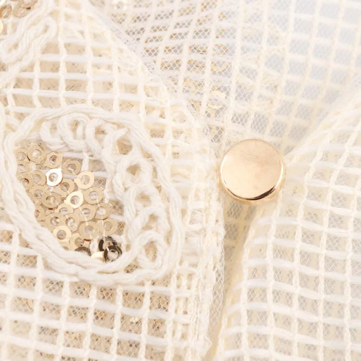 طقم تنورة مكون من قطعتين بتطريز خرز