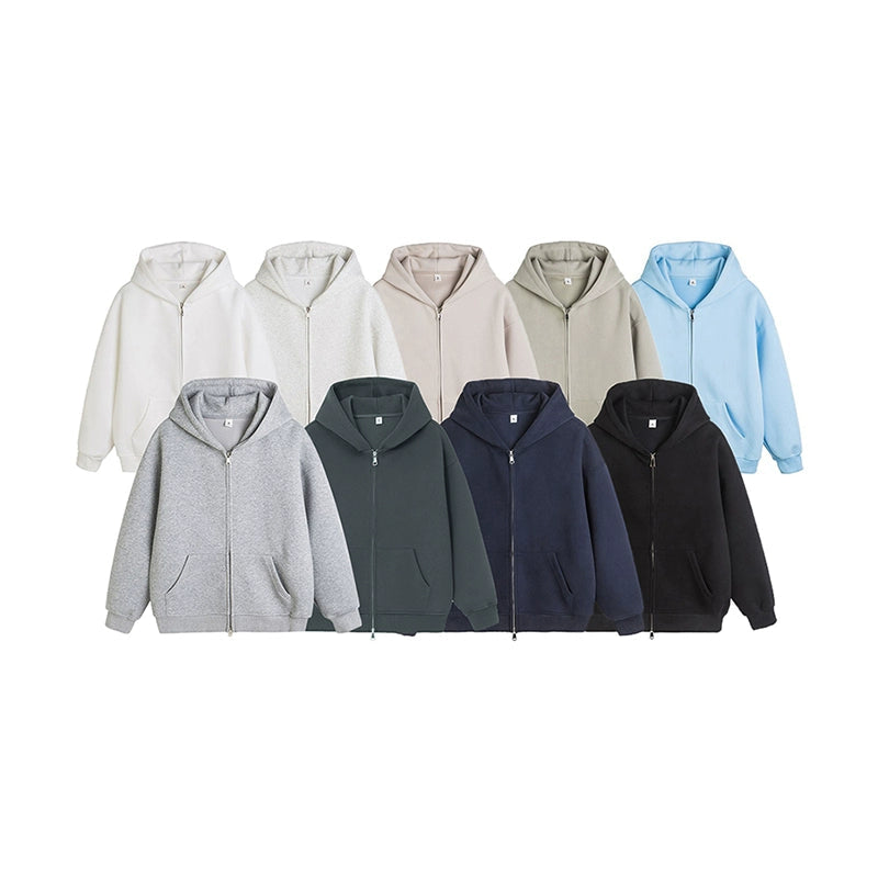 Zip Up Hooded Casual Sweatshirt