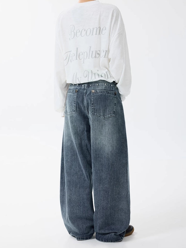 Rivet Lightning Pattern Flared Pants