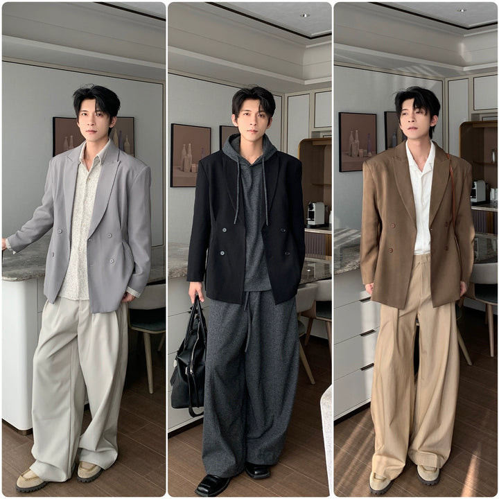 Double-Breasted Wide Shoulder Jacket