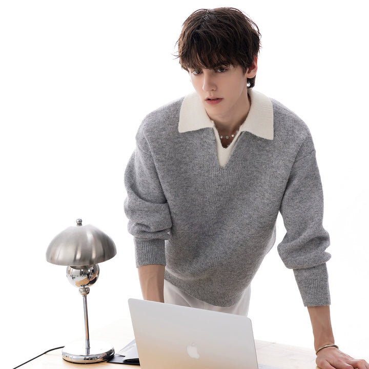 Wool Lapel Sweater