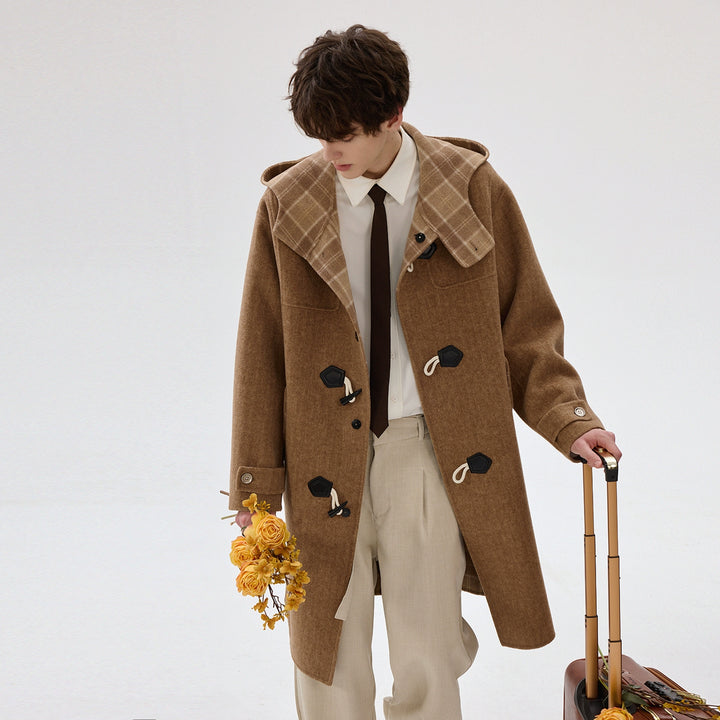 British Style Double-faced Wool Hooded Coat