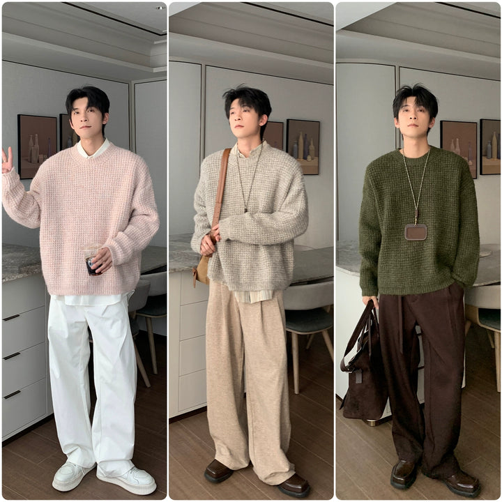 Knit Pullover Round Neck Sweater