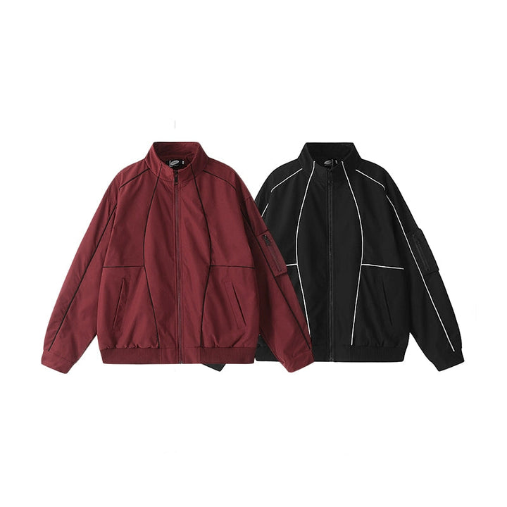 Reflective Strip Design Baseball Jacket