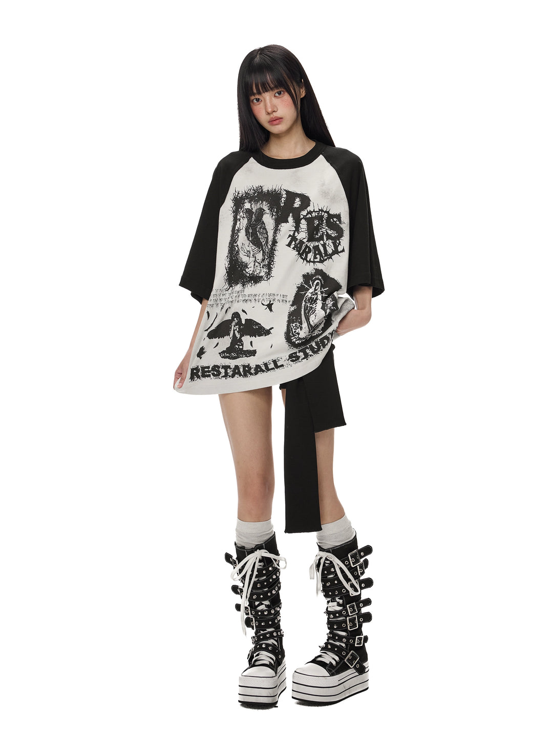 Graffiti Print Loose Short-Sleeve T-Shirt
