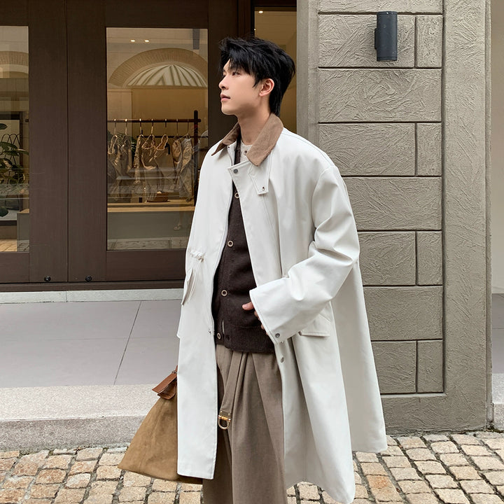 Mid-Length Krage Vindjakke Med Snøring