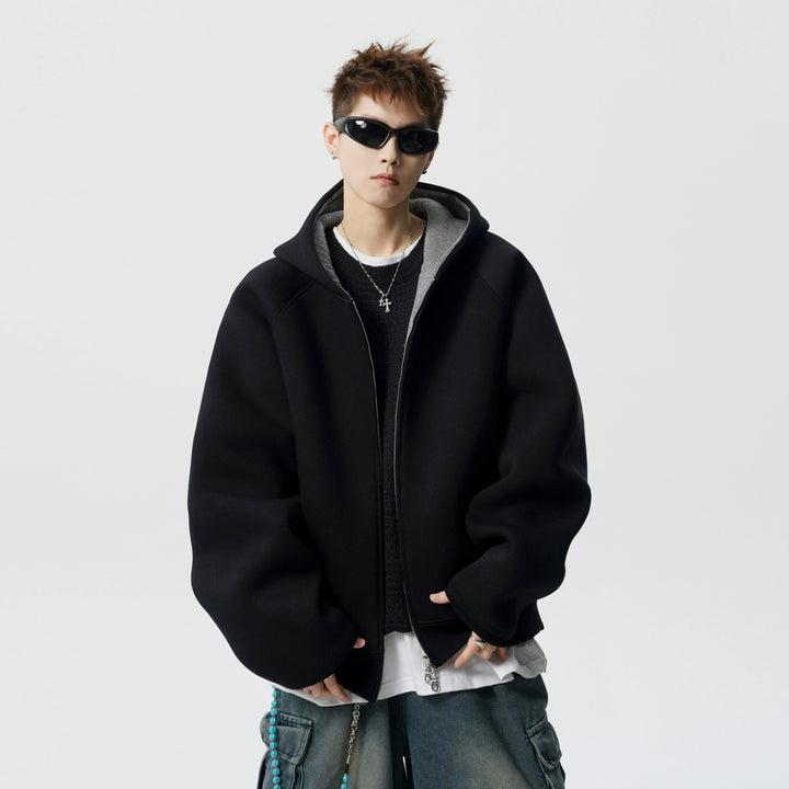 Hooded Zip-Up Casual Sweatshirt