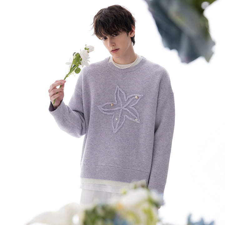 Wool Blend Starfish Knit Sweater