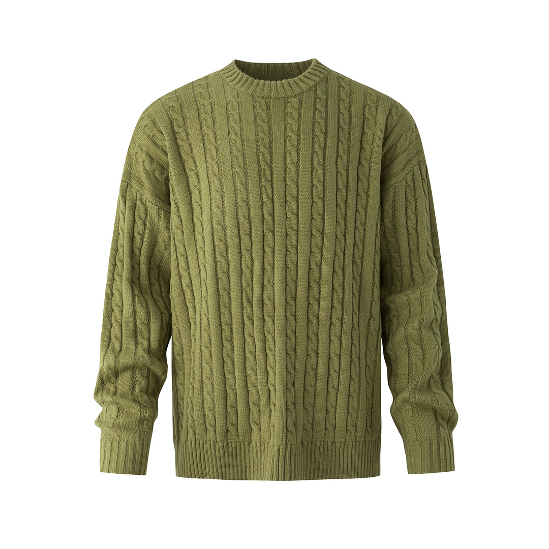 Retro zkroucený pletený svetr s kulatým výstřihem