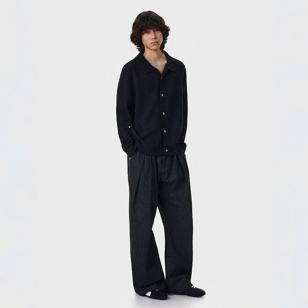 Polar Fleece Polo Collar Cardigan