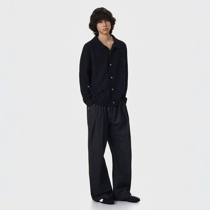 Polar Fleece Polo Collar Cardigan