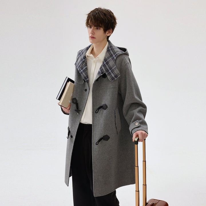 British Style Double-faced Wool Hooded Coat