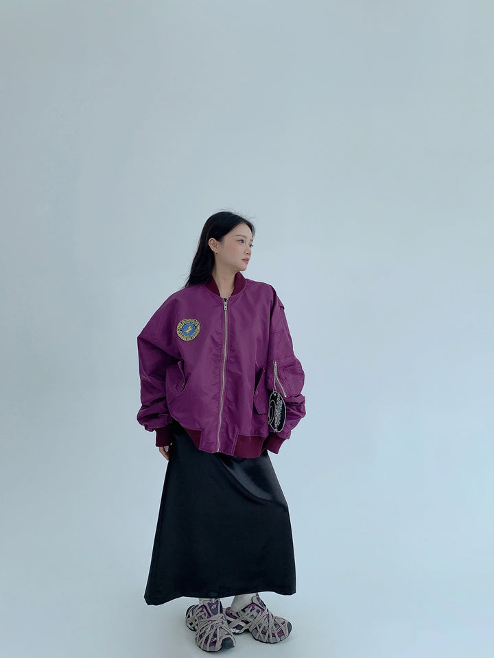 Veste bomber de vol décontractée rétro