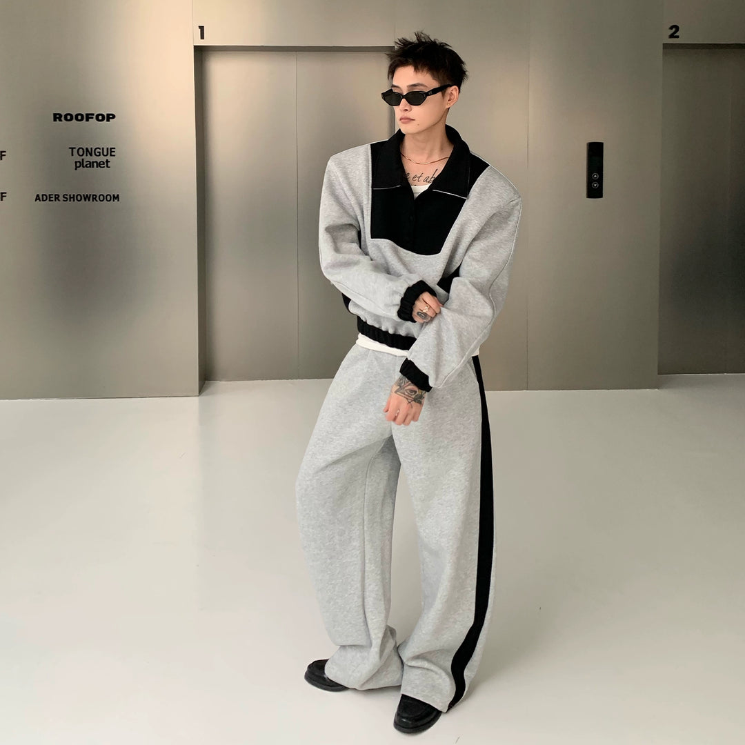Shoulder Pad Sweatshirt and Casual Pants