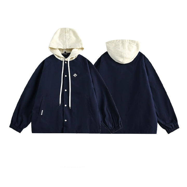 Contrast Splicing Hooded Jacket