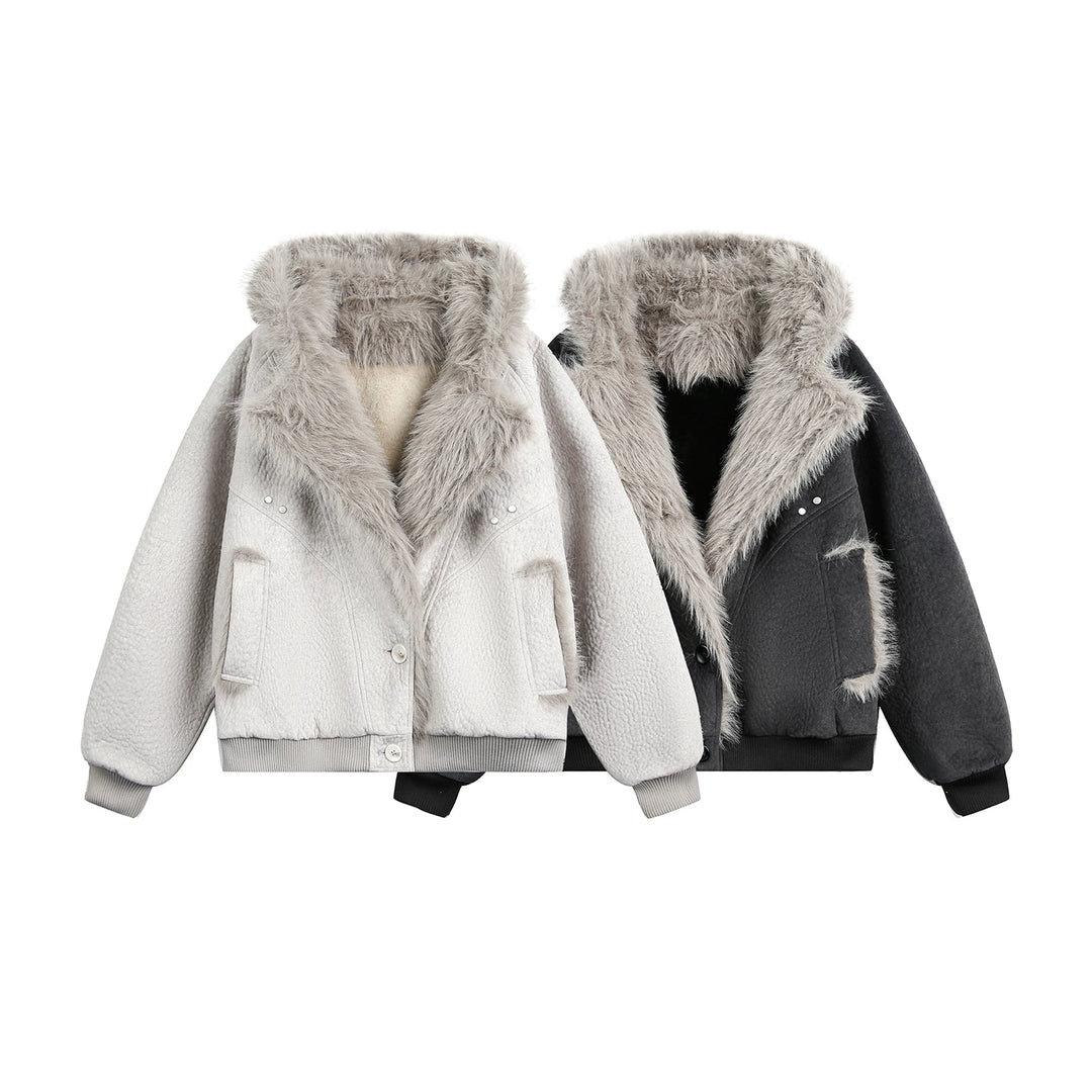Insulated Faux Fur Trimmed Leather Jacket