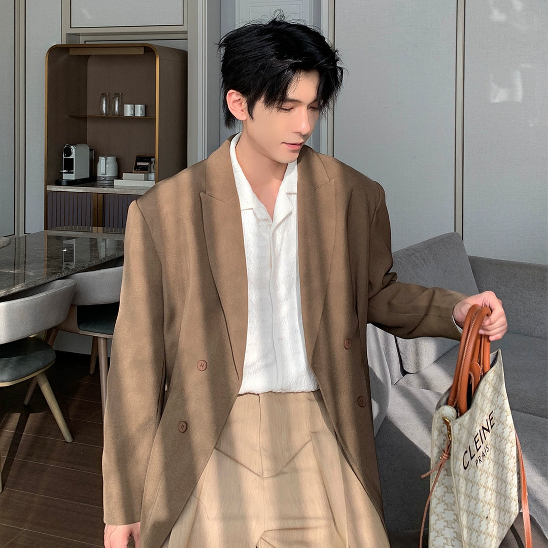 Double-Breasted Wide Shoulder Jacket