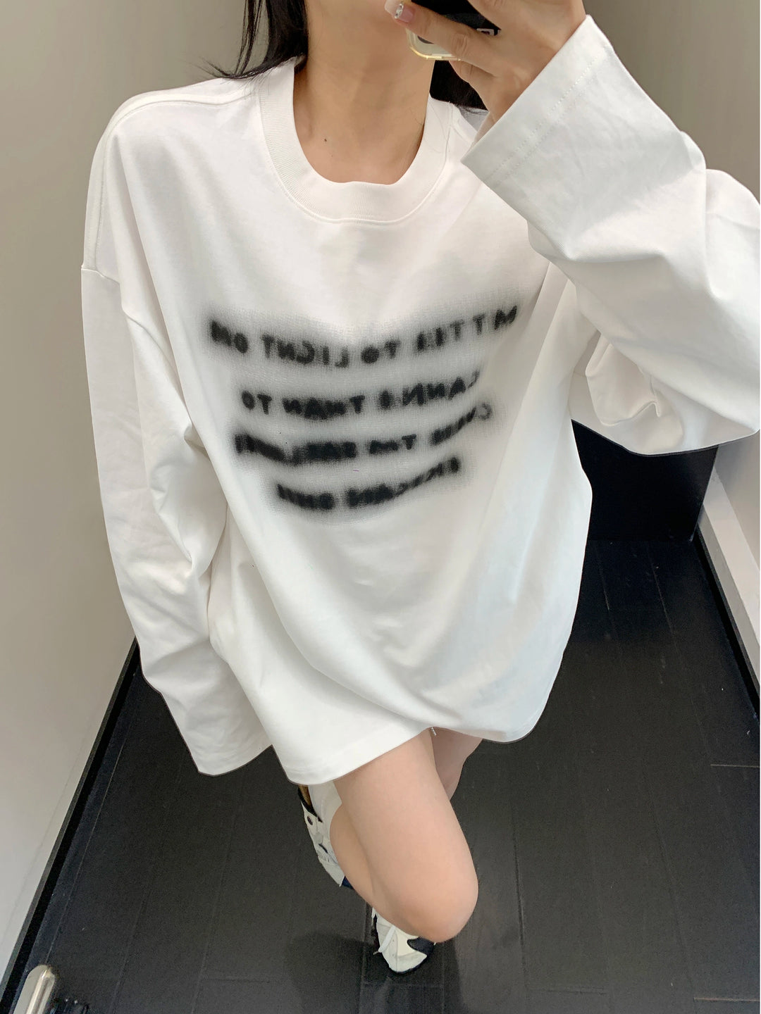 Oversized Letter Print Sweatshirt