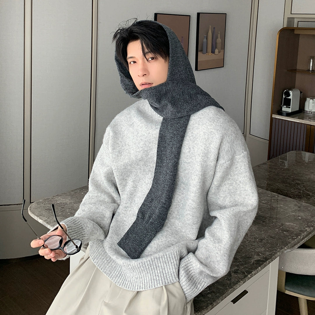 Wool Knit Hooded Sweater