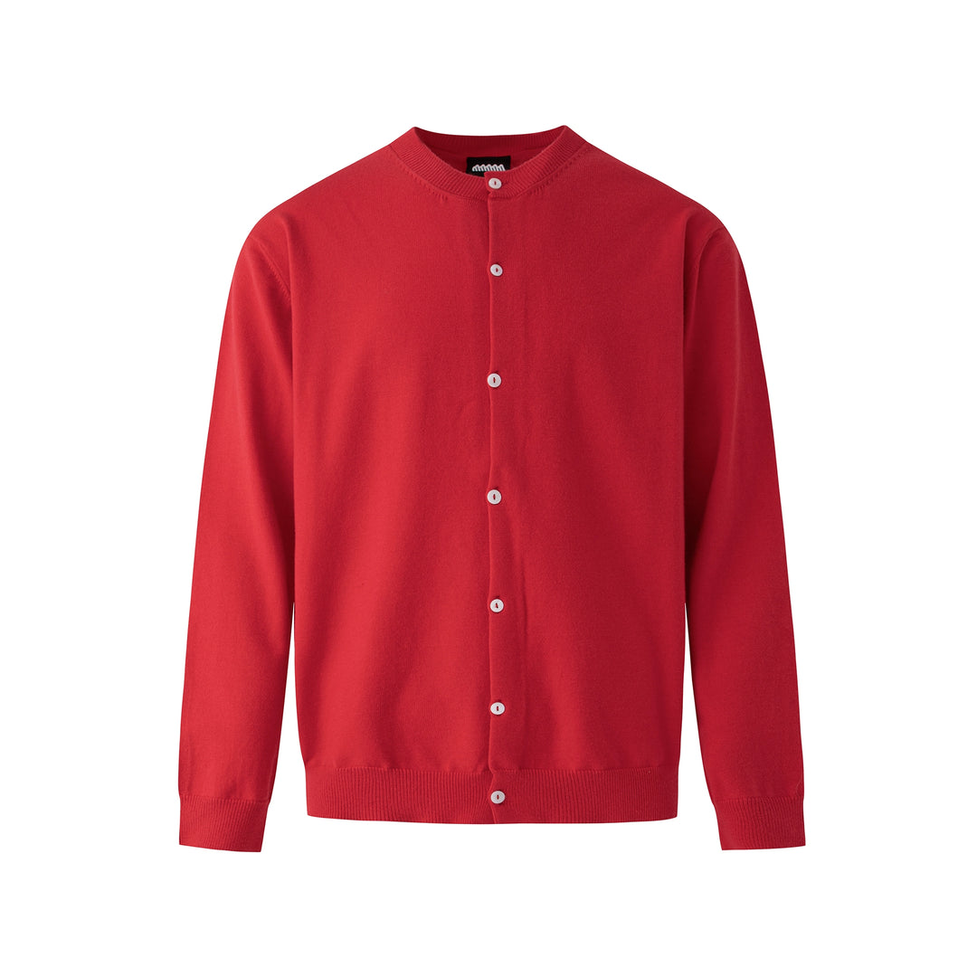 Pletený svetr s knoflíky a kulatým výstřihem