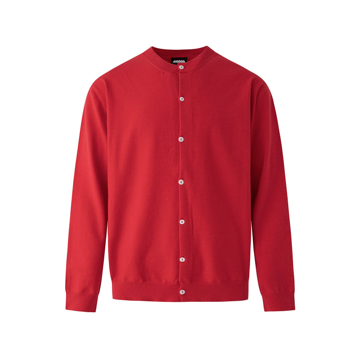 Pletený svetr s knoflíky a kulatým výstřihem