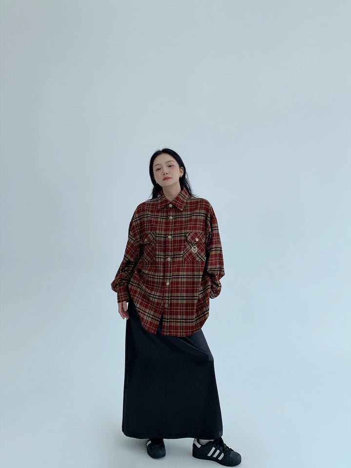 Plaid Loose Long Sleeve Shirt