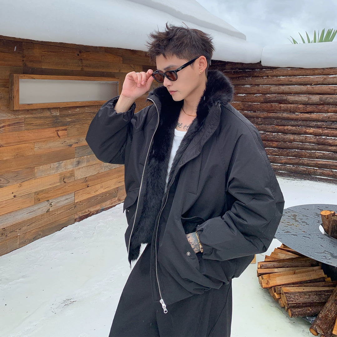 Fur Collar White Duck Down Jacket