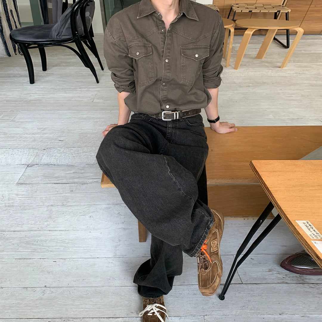 Workwear Loose Fit Long Sleeve Shirt