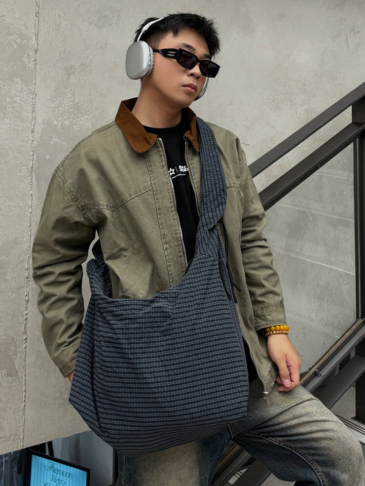 Plaid Large Capacity Tote Bag