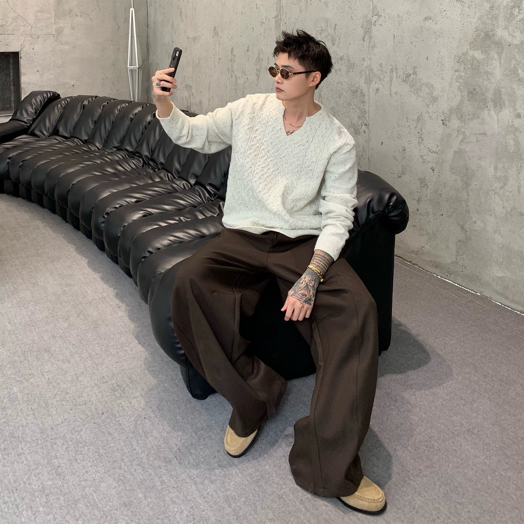 Alpaca Wool Cable Knit Loose Sweater