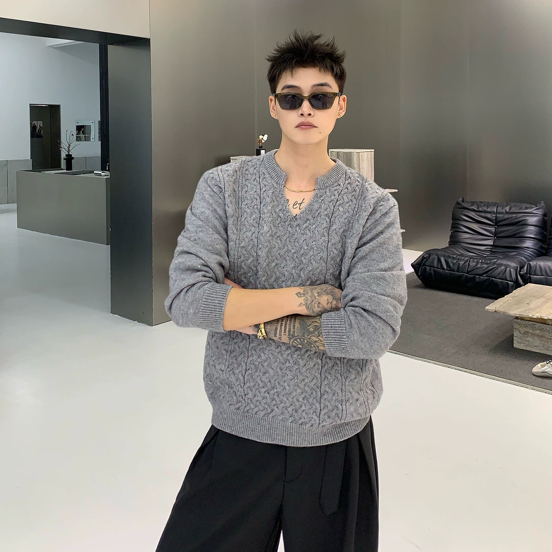 Alpaca Wool Cable Knit Loose Sweater