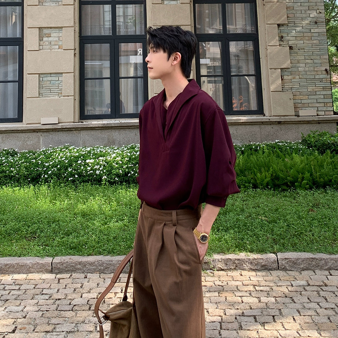 Halvåpen langermet casual skjorte