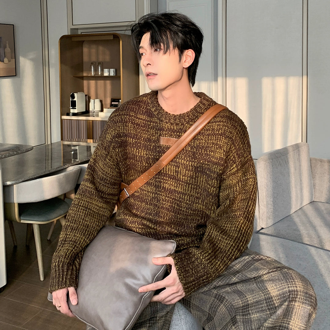 Velvet Knit Round Neck Sweater