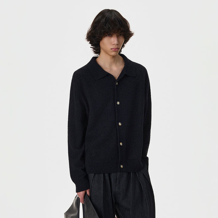 Polar Fleece Polo Collar Cardigan