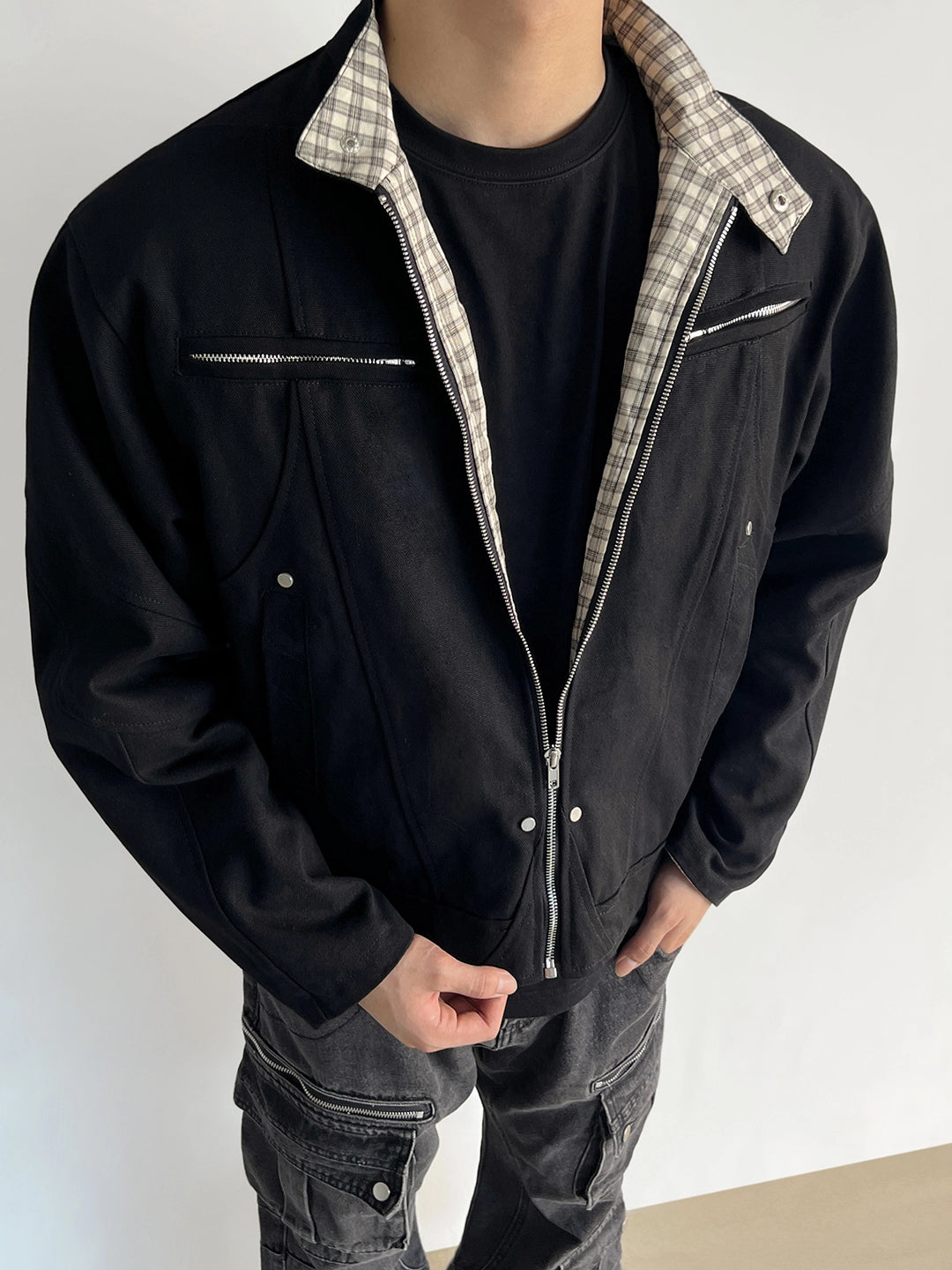 Stand Collar Canvas Jacket