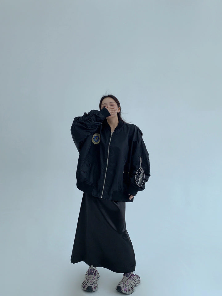 Veste bomber de vol décontractée rétro