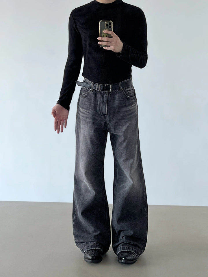 A-line Wide-Leg Loose Jeans