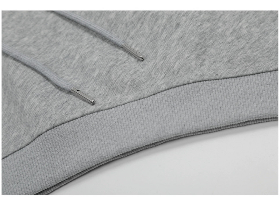 Single-Sleeve Off-Shoulder Hooded Sweatshirt