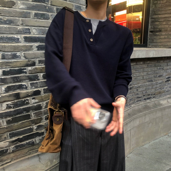 Henry pletený svetr s volným střihem