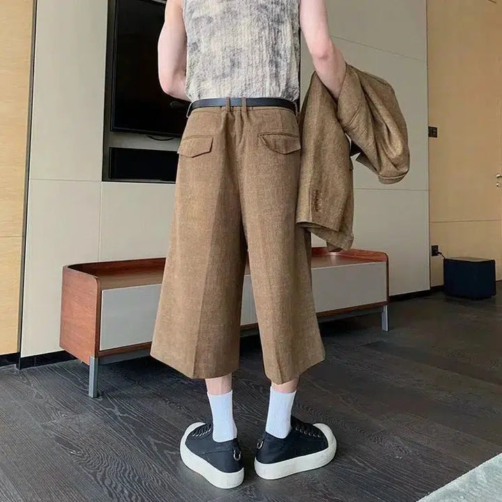 Oversized Blazer & Mid-length Pleated Pants