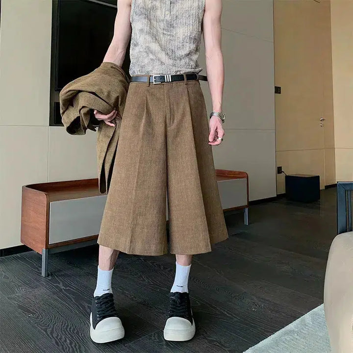 Oversized Blazer & Mid-length Pleated Pants